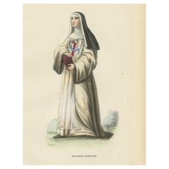 Antiker Druck einer Trinitarianen Nun, 1845