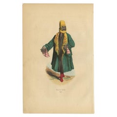 Antique Print of a Turk from Mardin, 1843