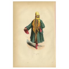 Antique Print of a Turk from Mardin by Wahlen, 1843