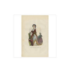 Antique Print of a Turkish Nobility 'Female' by H. Berghaus, 1855