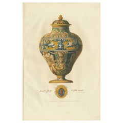 Antique Print of a Vase of Monsignor Cajani by Delange '1869'