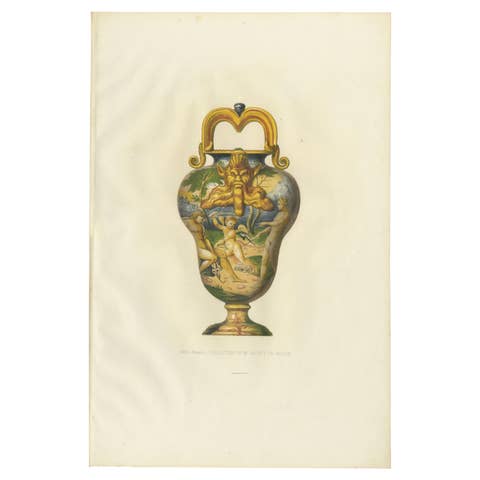Antique Print of a Vase of Mr. Dutuit by Delange '1869'
