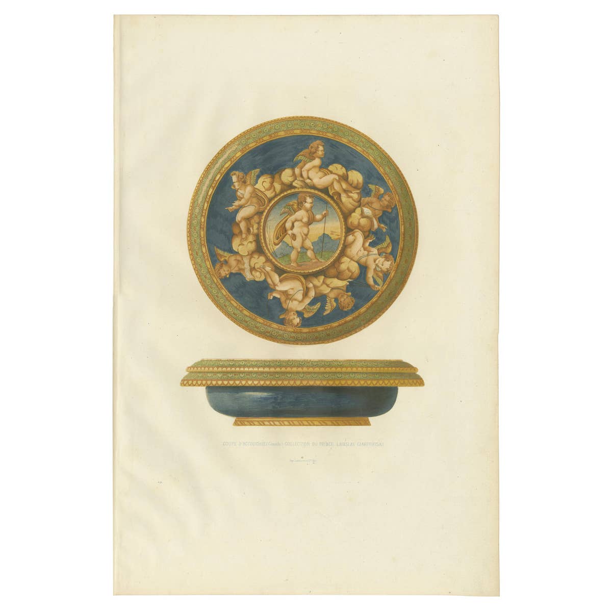 Antique Print of a Vase of Prince Ladislas Czartoryski by Delange '1869'