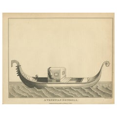 Used Print of a Venetian Gondola by Newton '1802'