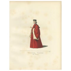 Impression ancienne d'un sénateur vénitien, 15e siècle, par Bonnard, 1860