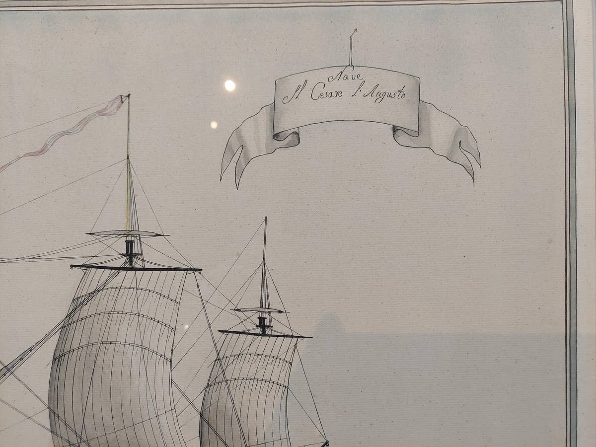 Antique Print of a Vessel 'c.1850'
