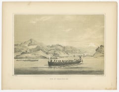 Antique Print of a View of Uraga, Yedo, Japan, 1856