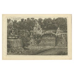 Grabado antiguo de una cascada en la provincia de Lincoln, C.1785