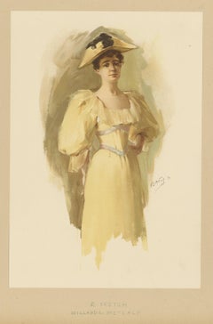 Antique Print of a Woman Made after W.L. Metcalf, circa 1893