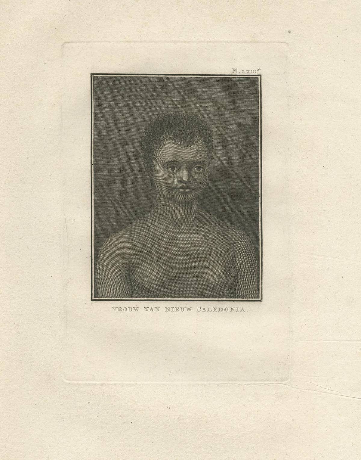 Antique Print of a Woman of New Caledonia by Cook, 1803