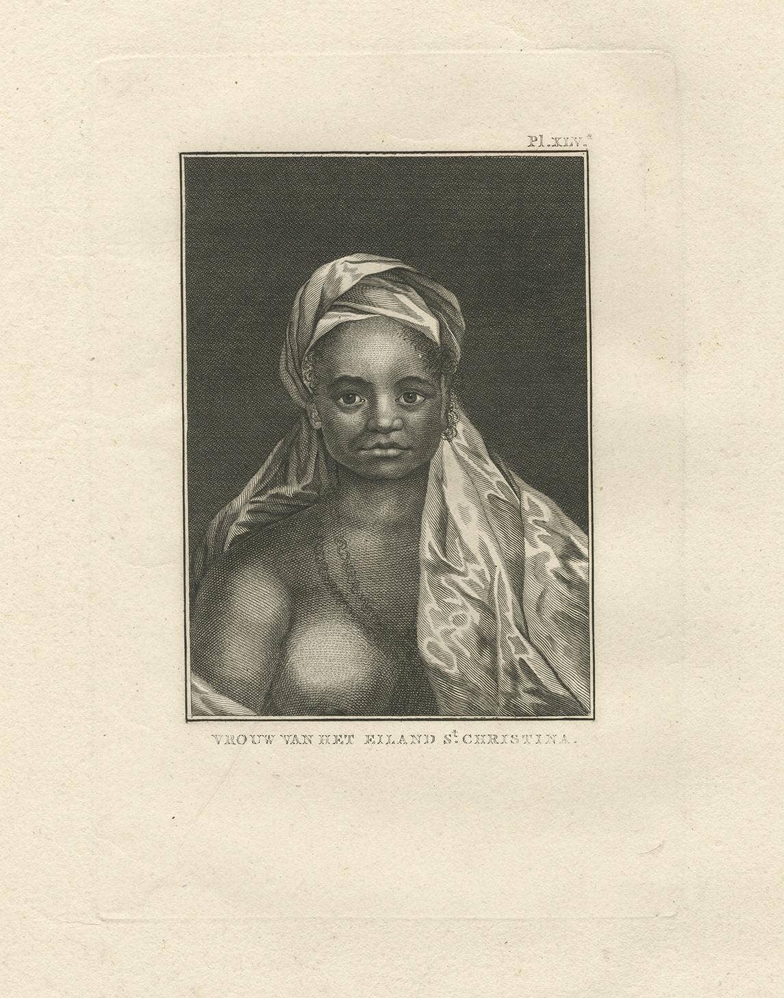 Antique Print of a Woman of Santa Christina ‘Marquesas’ by Cook, 1803