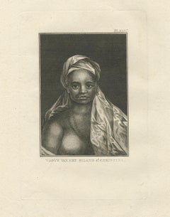 Antique Print of a Woman of Santa Christina ‘Marquesas’ by Cook, 1803