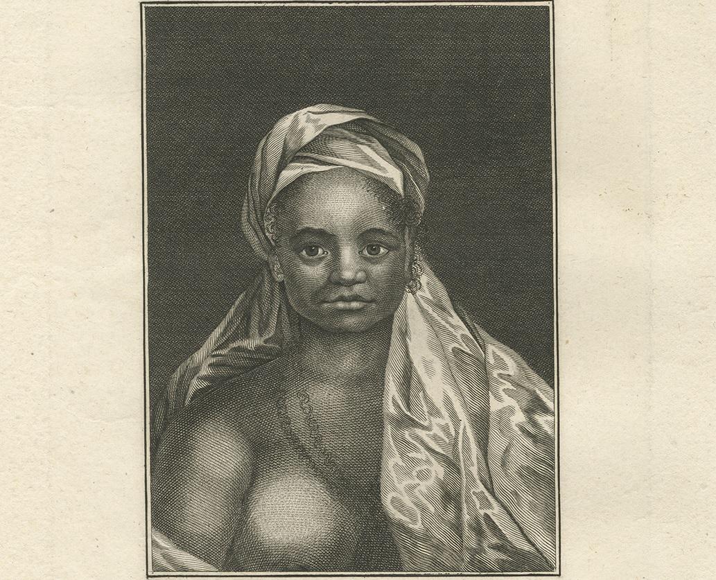 Antique Print of a Woman of Santa Christina ‘Marquesas’ by Cook, 1803 In Good Condition For Sale In Langweer, NL