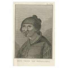 Antique Print of a Woman of Unalaska in the Aleutian Islands, Alaska, 1803