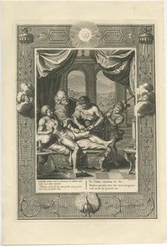 Antique Print of a Wounded Telephos, After Consulting the Oracle of Delphi, 1733