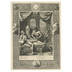 Antiker Druck eines verwundeten Telephos, nach der Beratung des Oracles von Delphi, 1733