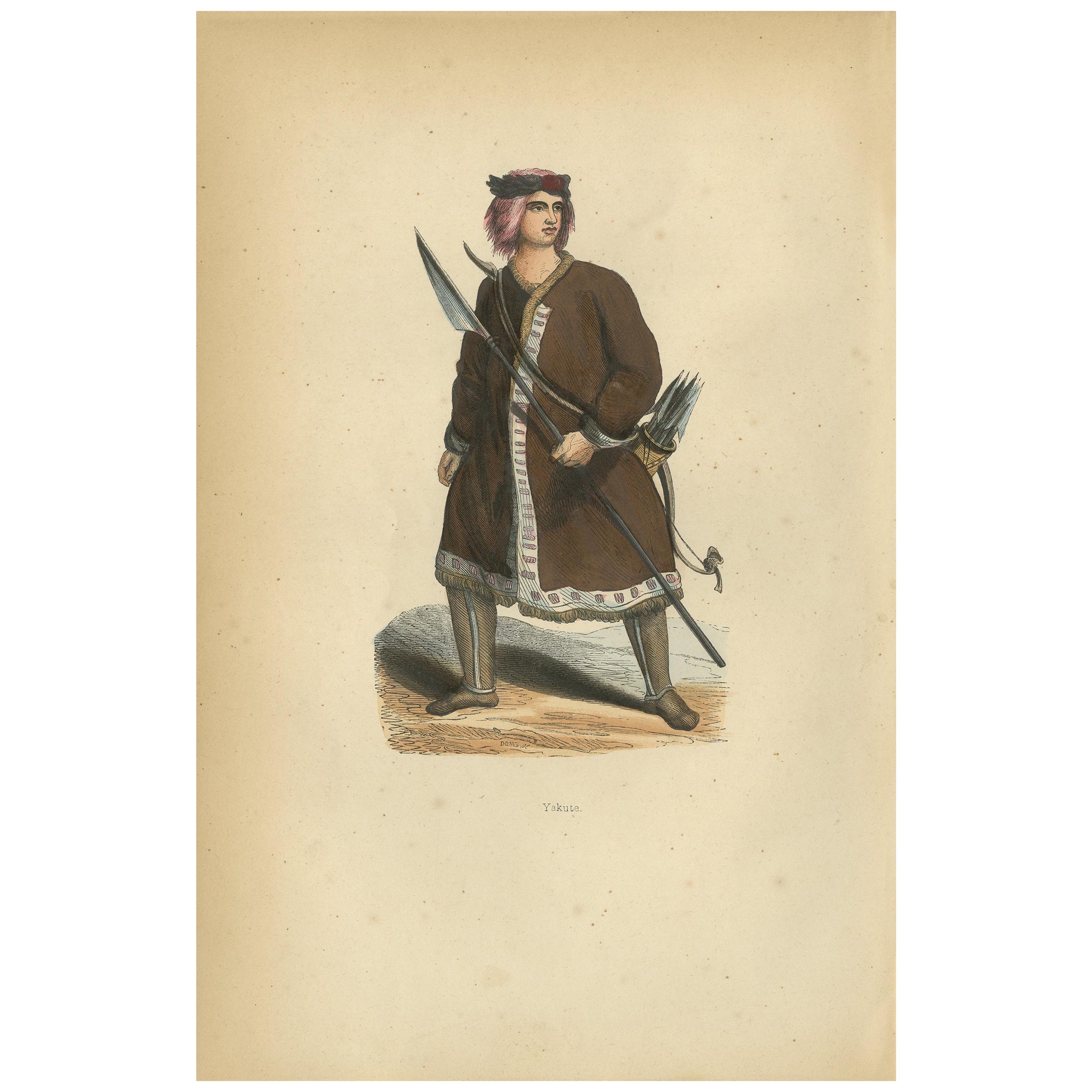Antique Print of a Yakut by Wahlen, '1843' For Sale