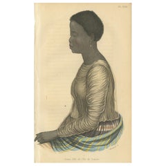 Antique Print of a Young Lady of Luzon Island by Prichard '1843'