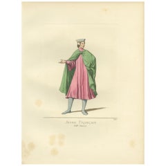 Antique Print of a Young Man from France by Bonnard, 1860