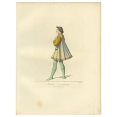 Antique Print of a Young Man from Siena by Bonnard, 1860