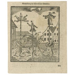 Impression ancienne d'acrobats, vers 1788