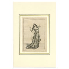 Estampe ancienne d'Ada, comtesse de Hollande, 1745