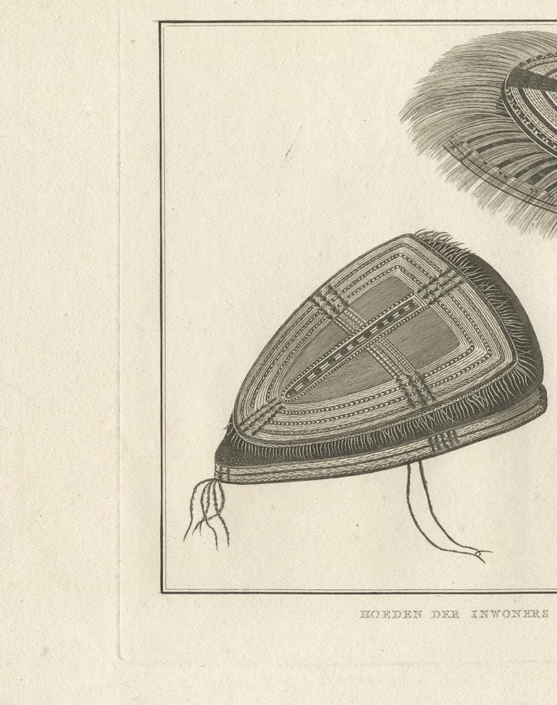 Antique Print of Alaska Costumes by Cook, 1803