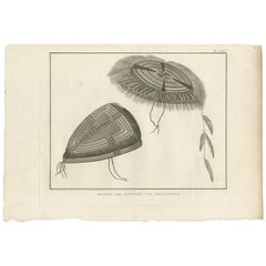 Antique Print of Alaska Costumes by Cook, 1803