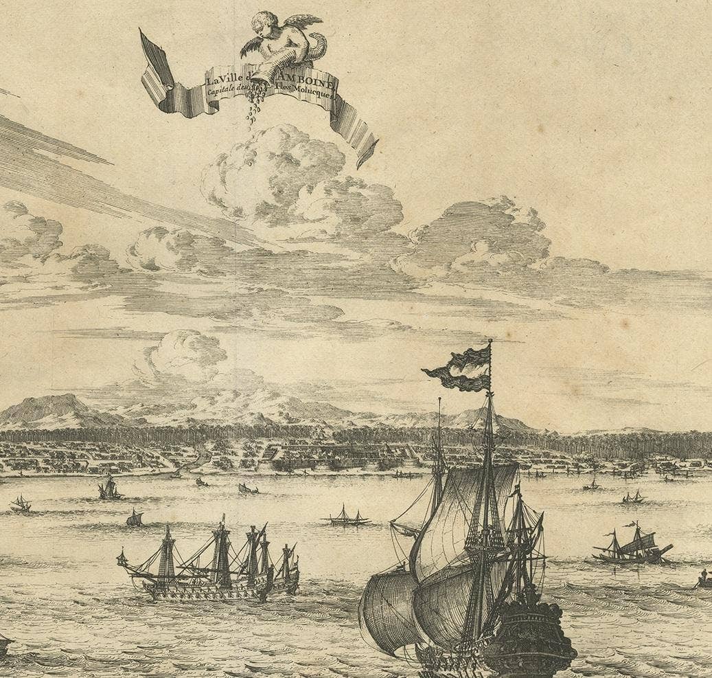 Antique Print of Amboina by Van der Aa, circa 1725
