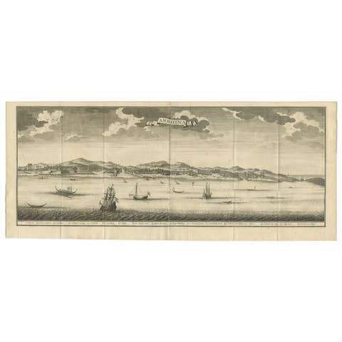 Antique Print of Ambon, Indonesia by Valentijn, 1726