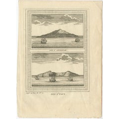 Antique Print of Amsterdam and St. Paul Island, 1753