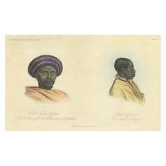 Antique Print of an Abyssinian and a Native of Adowa by Prichard, 1842