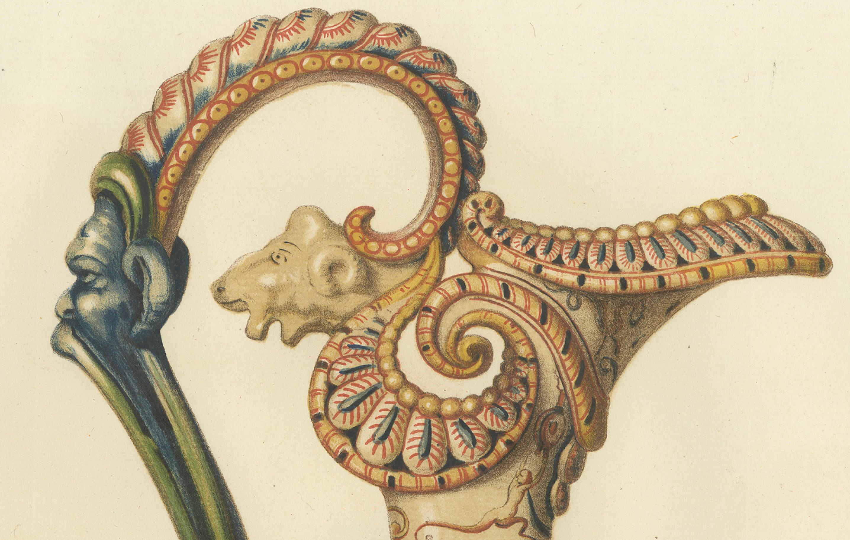 Impression ancienne d'un aiguire de M. le Bon Gustave Rothschild par Delange '1869' en vente 1