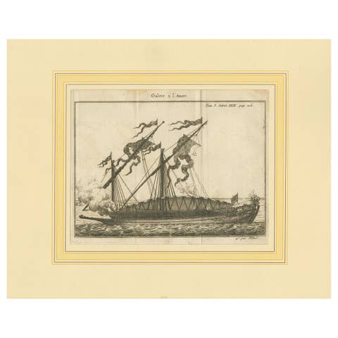 Antique Print of an Anchored Ship by Pluche '1735'