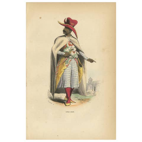 Antique Print of an Arab Nobleman by Wahlen '1843'