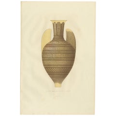 Antique Print of an Arab Vase by Delange '1869'