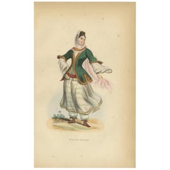 Antique Print of an Armenian Girl by Wahlen, '1843'