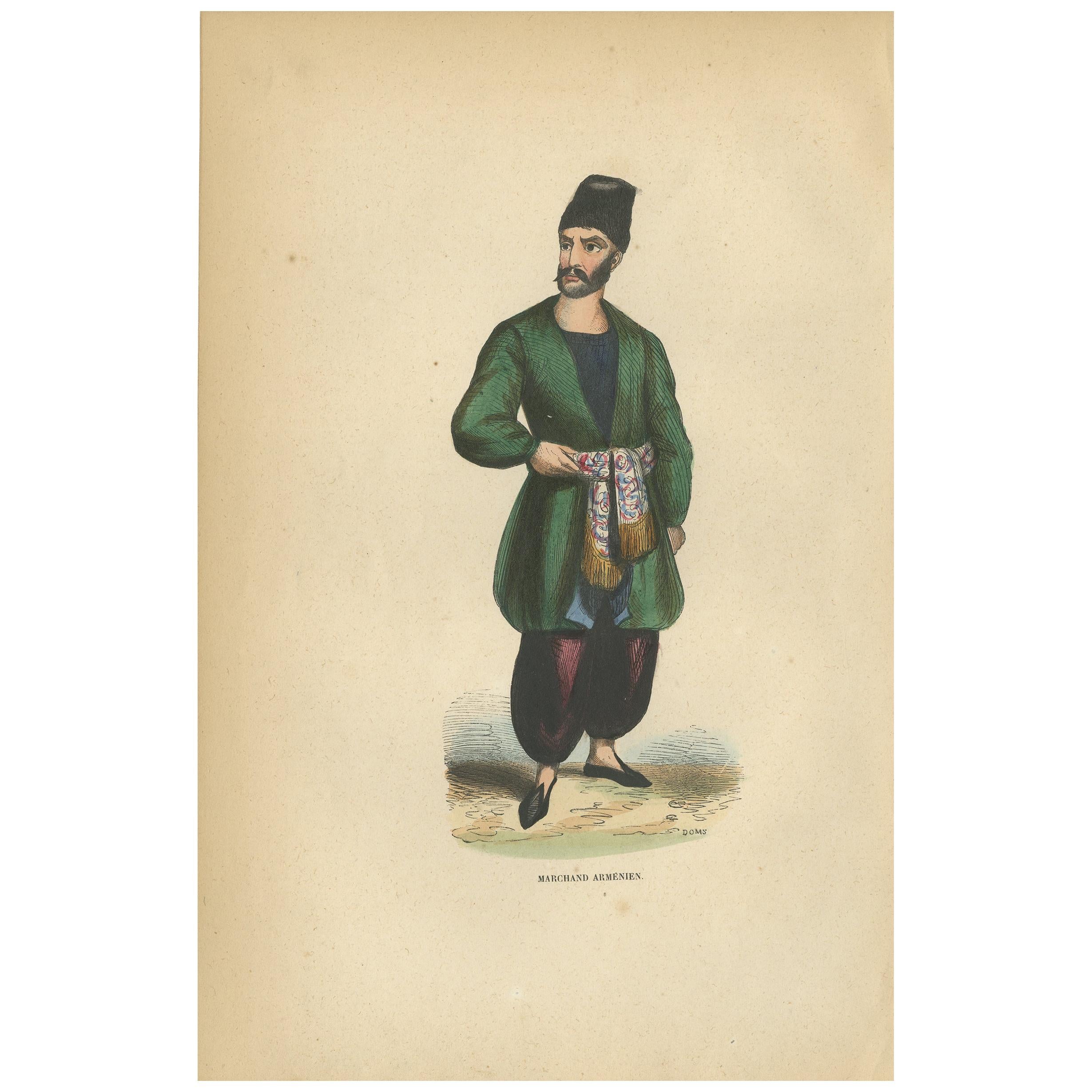 Antique Print of an Armenian Merchant by Wahlen '1843'