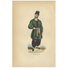 Antique Print of an Armenian Merchant by Wahlen '1843'
