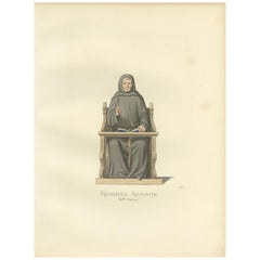 Antique Print of an Augustinian by Bonnard, 1860