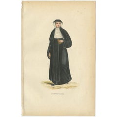 Antique Print of an Augustinian of Flanders, 1845