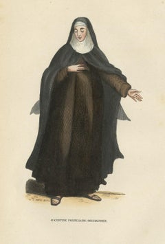 Antique Print of Augustinian of Portugal, 1845