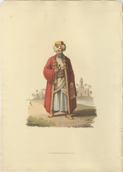 Antique Print of an Egyptian Bey, 1818