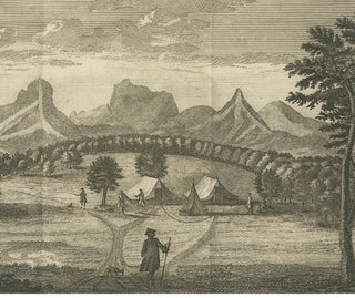 Antique Print of an Encampment on Juan Fernández Island by Anson '1749', view 5