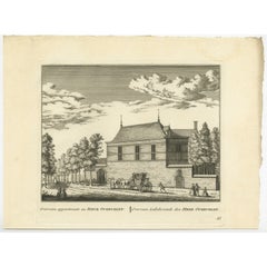 Antiker Druck eines Nachlasses in Overveen, Niederlande, um 1800