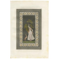 Antique Print of an Indian Girl by Ferrario '1831'