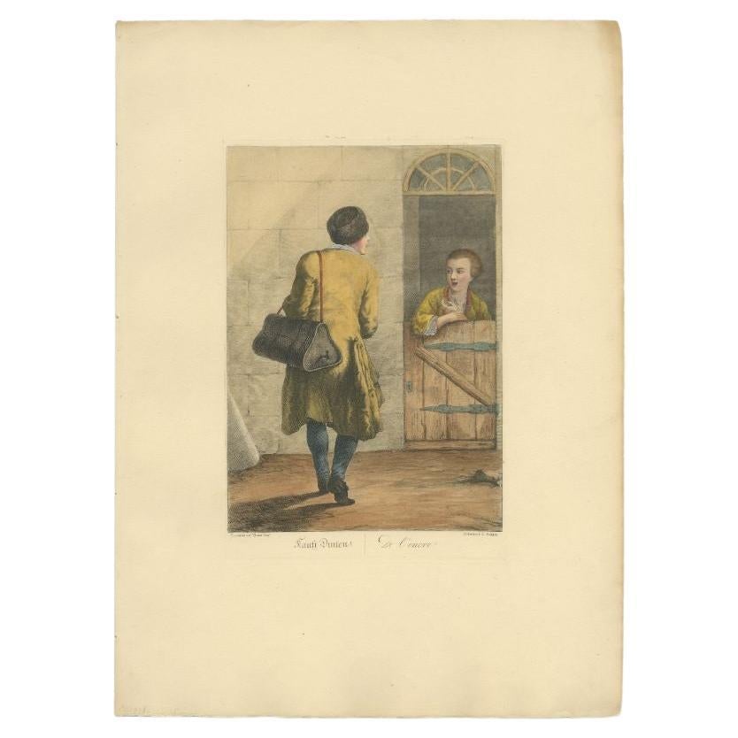 Antique Print of an Ink Seller by Brand, 1775 For Sale