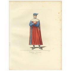 Antiker Druck eines italienischen Adligen, 14. Jahrhundert, von Bonnard, 1860