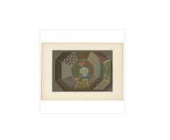 Antique Print of an Octagonal Dish 'Japan' by G. Audsley, 1884