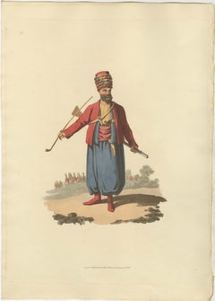 Antique Print of an Spahi, from The Military Costume of Turkey 1818